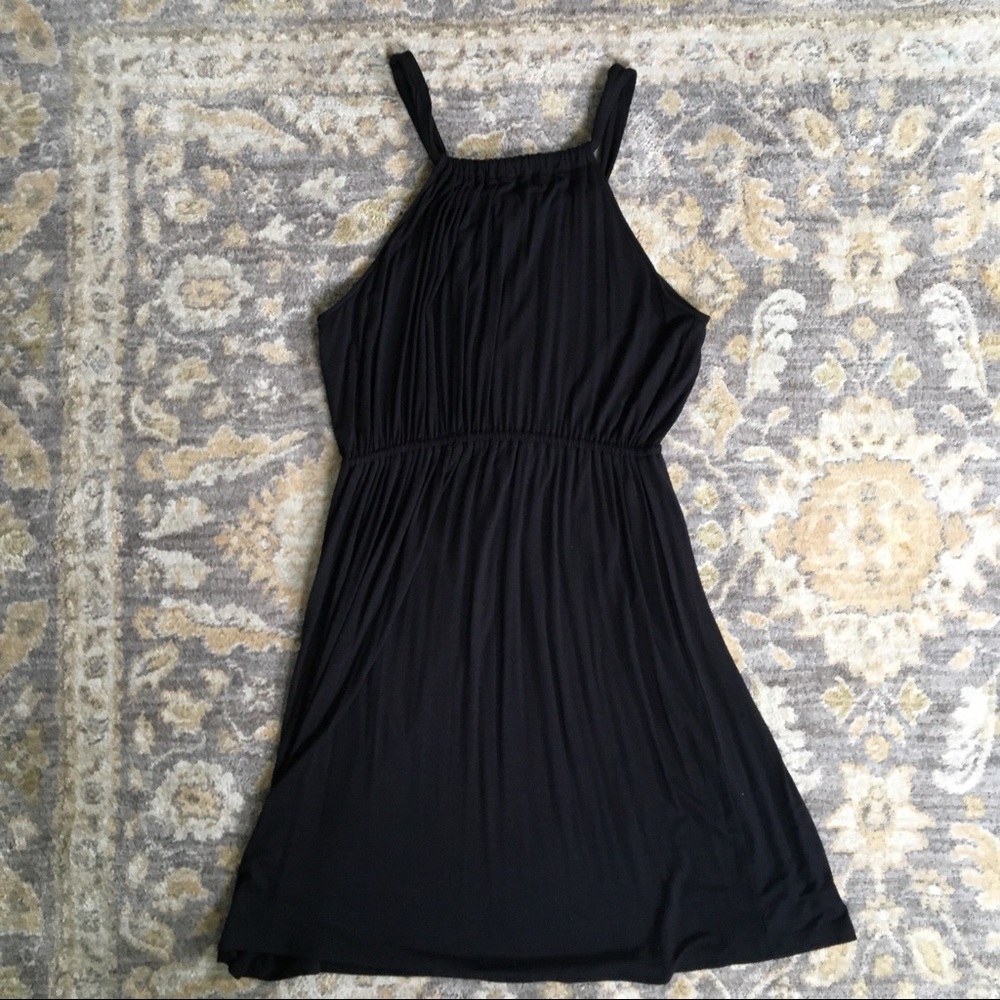 LOFT Black Knit Swing Dress NWT